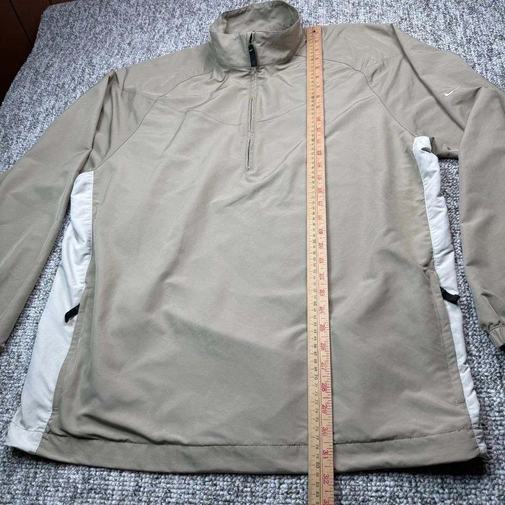 Nike Golf Pullover Mens XL Windbreaker 1/4 Zip Long Sleeve Beige 263522-235